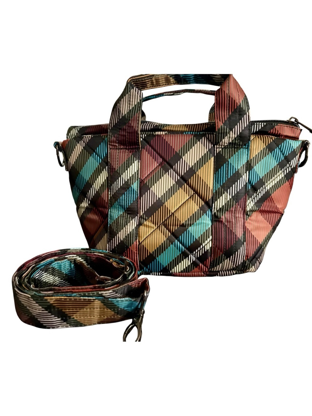 Lug Dori Mini Quilted Plaid Bag with Strap - Picture 2 of 10